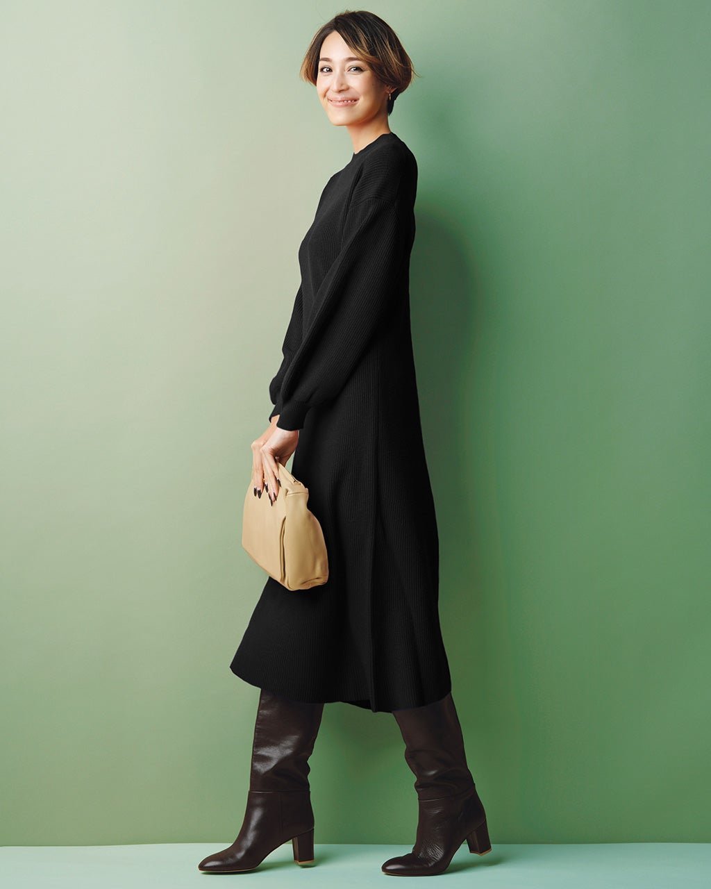 【ドゥクラッセ/DoCLASSE】の片畦編み・パフスリーブワンピース 人気、トレンドファッション・服の通販 founy(ファニー) 　ファッション　Fashion　レディースファッション　Fashion for Women　ワンピース　Dresses　スリーブ　Sleeve, Long Sleeve / Short Sleeve　フィット　Fit, Slim Fit　フレア　Flare, Flared　畦　Ribbed Knit　 other-1|ID: prp329100004934779 ipo3291000000037035386