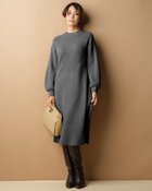 【ドゥクラッセ/DoCLASSE】の片畦編み・パフスリーブワンピース グレー|ID: prp329100004934779 ipo3291000000037258199