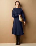 【ドゥクラッセ/DoCLASSE】の片畦編み・パフスリーブワンピース ネイビー|ID: prp329100004934779 ipo3291000000037258204