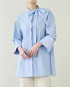 【ドゥクラッセ/DoCLASSE】の細番手コットン・リボンタイブラウス サックス|ID: prp329100004934790 ipo3291000000037258252