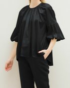 【ドゥクラッセ/DoCLASSE】のシルクコットン・タックギャザーブラウス ブラック|ID: prp329100004934794 ipo3291000000037098661