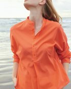 【ドゥクラッセ/DoCLASSE】のコットンボイル・バンドカラーブラウス オレンジ|ID: prp329100004934800 ipo3291000000037098673