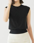 【ドゥクラッセ/DoCLASSE】の綿シルクニット・スリーブレストップス ブラック|ID: prp329100004934828 ipo3291000000037141011