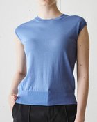 【ドゥクラッセ/DoCLASSE】の綿シルクニット・スリーブレストップス ブルー|ID: prp329100004934828 ipo3291000000037141020