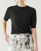 【ドゥクラッセ/DoCLASSE】の綿シルクニット・ショートスリーブトップス ブラック|ID: prp329100004934829 ipo3291000000037098682