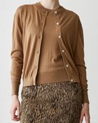 【ドゥクラッセ/DoCLASSE】の綿シルクニット・クルーカーディガン キャメル|ID: prp329100004934830 ipo3291000000037103295
