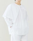 【ドゥクラッセ/DoCLASSE】の細番手コットン・ ケープブラウス ホワイト|ID: prp329100004934832 ipo3291000000037258349