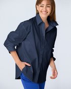 【ドゥクラッセ/DoCLASSE】のディテールデザイン・ストレッチコットンシャツ 人気、トレンドファッション・服の通販 founy(ファニー) ファッション Fashion レディースファッション Fashion for Women トップス・カットソー Cut & Sew Tops シャツ・ブラウス・オフィスカジュアル Elegant Blouses & Button-Ups アシンメトリー Asymmetrical Style インナー Innerwear シンプル Simple, Minimal ストライプ Stripe, Striped Pattern デニム Denim, Jeans Material バランス Balance, Style Balance パターン Pattern, Design Print フォルム Silhouette, Form フレア Flare, Flared ミックス Mix, Mixed Style リラックス Relax, Relaxed Fit thumbnail ミッドナイトブルー|ID: prp329100004934840 ipo3291000000037035586