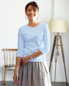 【ドゥクラッセ/DoCLASSE】のクルーネック/7分袖・ドゥクラッセTシャツ ペールブルー|ID: prp329100004934848 ipo3291000000037246958