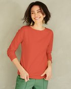 【ドゥクラッセ/DoCLASSE】のボートネック/長袖・ドゥクラッセTシャツ(58cm丈) コニャック|ID: prp329100004934853 ipo3291000000037141059