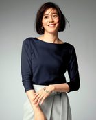 【ドゥクラッセ/DoCLASSE】のボートネック/7分袖・ドゥクラッセTシャツ(58cm丈) ミッドナイトブルー|ID: prp329100004934856 ipo3291000000037258395