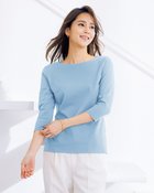 【ドゥクラッセ/DoCLASSE】のボートネック/7分袖・ドゥクラッセTシャツ(58cm丈) ブルーグレー|ID: prp329100004934856 ipo3291000000037258404