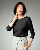【ドゥクラッセ/DoCLASSE】のボートネック/7分袖・ドゥクラッセTシャツ(58cm丈) ブラック|ID: prp329100004934856 ipo3291000000037258405