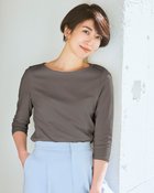 【ドゥクラッセ/DoCLASSE】のボートネック/7分袖・ドゥクラッセTシャツ(58cm丈) チャコール|ID: prp329100004934856 ipo3291000000037258409