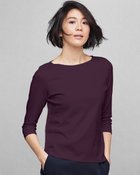 【ドゥクラッセ/DoCLASSE】のボートネック/7分袖・ドゥクラッセTシャツ(58cm丈) ダークパープル|ID: prp329100004934856 ipo3291000000037258419