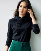 【ドゥクラッセ/DoCLASSE】の超長綿・アシメリボンハイネック 人気、トレンドファッション・服の通販 founy(ファニー) ファッション Fashion レディースファッション Fashion for Women トップス・カットソー Cut & Sew Tops シャツ・ブラウス・オフィスカジュアル Elegant Blouses & Button-Ups ロングTシャツ・Tシャツ Longline T-Shirts & Tees カットソー・ベーシックTシャツ Cut-and-Sewn Tops / Stretch Tees & Basics カットソー Cut and Sewn Top スカーフ Scarf, Neckwear チェック Check, Plaid, Tartan ハイネック High Neck, Mock Neck プレミアム Premium, High-End thumbnail ミッドナイトブルー|ID: prp329100004934864 ipo3291000000037035680