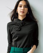 【ドゥクラッセ/DoCLASSE】の超長綿・アシメリボンハイネック 人気、トレンドファッション・服の通販 founy(ファニー) ファッション Fashion レディースファッション Fashion for Women トップス・カットソー Cut & Sew Tops シャツ・ブラウス・オフィスカジュアル Elegant Blouses & Button-Ups ロングTシャツ・Tシャツ Longline T-Shirts & Tees カットソー・ベーシックTシャツ Cut-and-Sewn Tops / Stretch Tees & Basics カットソー Cut and Sewn Top スカーフ Scarf, Neckwear チェック Check, Plaid, Tartan ハイネック High Neck, Mock Neck プレミアム Premium, High-End thumbnail ブラック|ID: prp329100004934864 ipo3291000000037035682