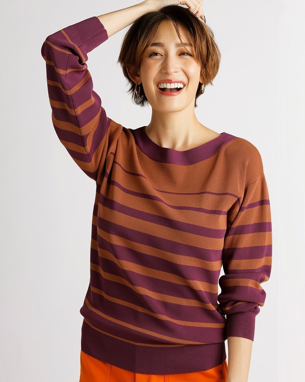 【ドゥクラッセ/DoCLASSE】のハイツイストニット・ボートネック 人気、トレンドファッション・服の通販 founy(ファニー) 　ファッション　Fashion　レディースファッション　Fashion for Women　トップス・カットソー　Cut & Sew Tops　ニット　Knit Tops & Sweaters　おすすめ　Recommended / Our Picks　インナー　Innerwear　シンプル　Simple, Minimal　セーター　Sweater, Knitwear　デコルテ　Décolleté, Neckline　ボーダー　Border, Stripe　ランダム　Random, Irregular　冬　Winter / This Winter　無地　Plain, Solid Color　 other-1|ID: prp329100004934865 ipo3291000000037035683