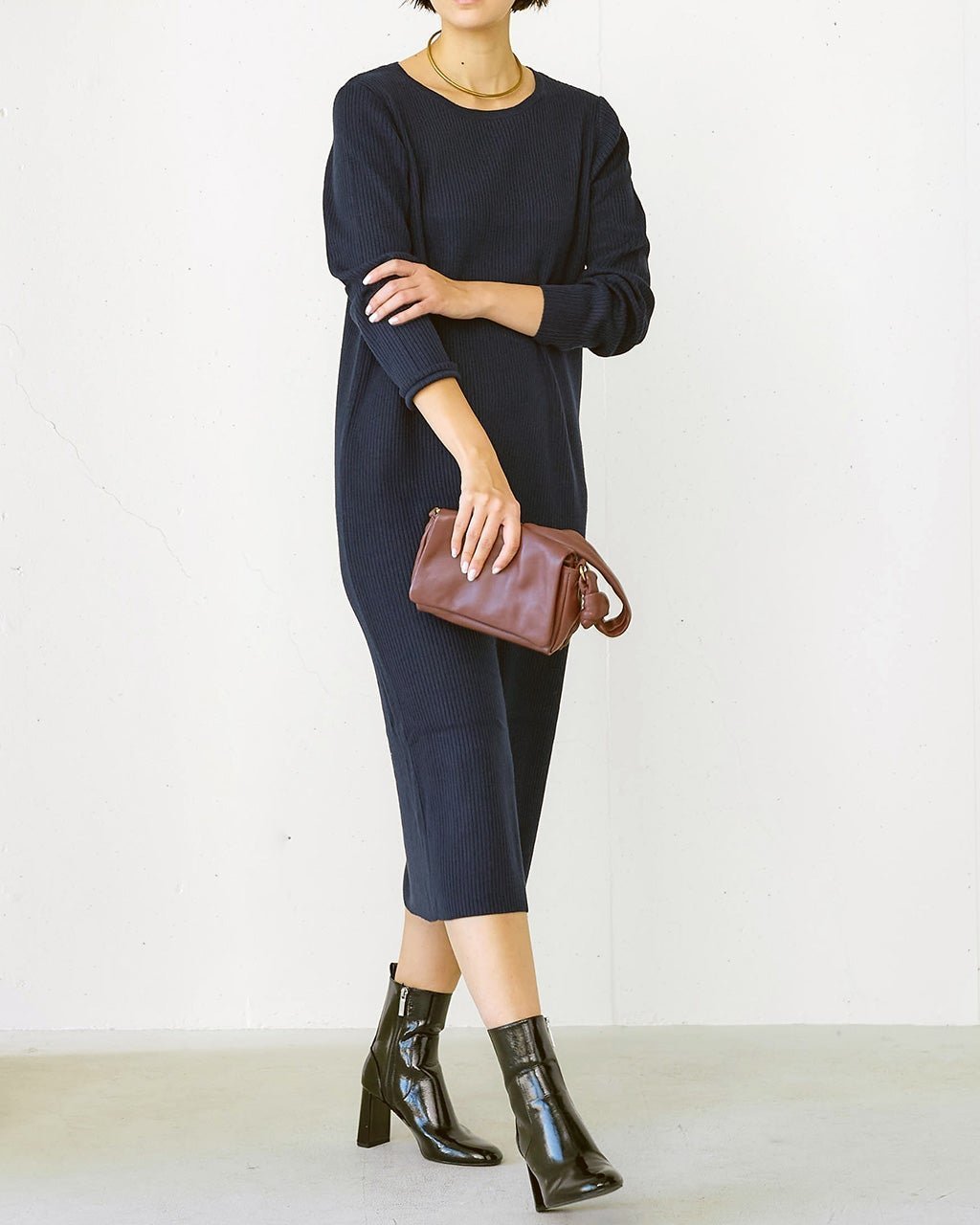 【ドゥクラッセ/DoCLASSE】のミックスウール・レイヤードセットアップワンピ インテリア・キッズ・メンズ・レディースファッション・服の通販 founy(ファニー) 　ファッション　Fashion　レディースファッション　Fashion for Women　ワンピース　Dresses　シンプル　Simple, Minimal　セットアップ　Set-Up, Coordinated Outfit　ベスト　Vest, Waistcoat　リボン　Ribbon, Bow　長袖　Long Sleeve, Full Sleeve　ミッドナイトブルー|ID: prp329100004934872 ipo3291000000037035703