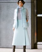 【ドゥクラッセ/DoCLASSE】のニードルメルトン・ラップ風スカート ペールブルー|ID: prp329100004934901 ipo3291000000037103357