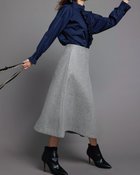 【ドゥクラッセ/DoCLASSE】のニードルメルトン・ラップ風スカート グレー|ID: prp329100004934901 ipo3291000000037103358