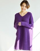 【ドゥクラッセ/DoCLASSE】のウール混フラッフィー・Vネックチュニック パープル|ID: prp329100004934903 ipo3291000000037103361