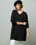 【ドゥクラッセ/DoCLASSE】のウール混フラッフィー・Vネックチュニック ブラック|ID: prp329100004934903 ipo3291000000037103362