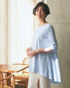 【ドゥクラッセ/DoCLASSE】のラウンドフレア/5分袖・ドゥクラッセTシャツ ペールブルー|ID: prp329100004934920 ipo3291000000037103373