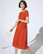 【ドゥクラッセ/DoCLASSE】のとろみリネン・グログランリボンワンピース テラコッタ|ID: prp329100004934928 ipo3291000000037094395