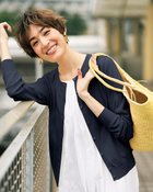 【ドゥクラッセ/DoCLASSE】のコットンモダール・バックレースカーディガン ミッドナイトブルー|ID: prp329100004934936 ipo3291000000037258614
