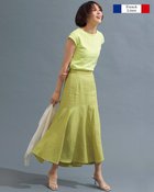 【ドゥクラッセ/DoCLASSE】のフレンチリネン・切替マーメイドスカート アップルイエロー|ID: prp329100004934944 ipo3291000000037035986