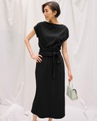 【ドゥクラッセ/DoCLASSE】のハイカウントコットン・サッシュベルトワンピース ブラック|ID: prp329100004934955 ipo3291000000037258652