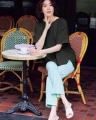 【ドゥクラッセ/DoCLASSE】のエステルダブル・バックタックTブラウス チャコール|ID: prp329100004934956 ipo3291000000037258658