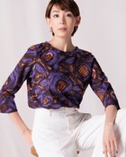 【ドゥクラッセ/DoCLASSE】のスラブ綿・ボートネック7分袖/総柄 パープルブラウン|ID: prp329100004934960 ipo3291000000037258662
