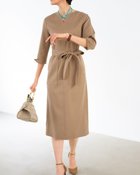 【ドゥクラッセ/DoCLASSE】のドレーピークロス・スタイルアップワンピ ベージュ|ID: prp329100004934963 ipo3291000000037098784