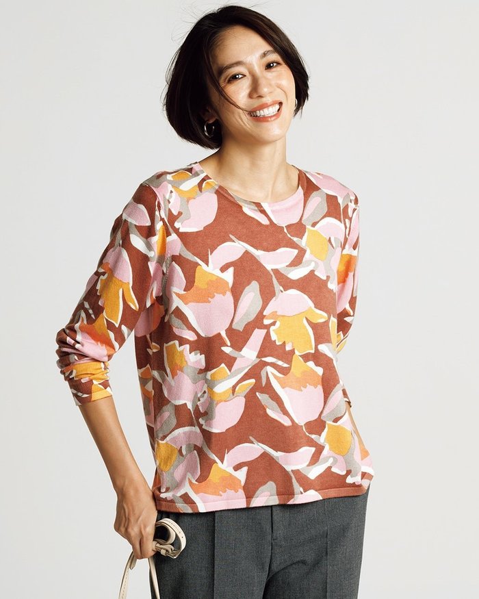 【ドゥクラッセ/DoCLASSE】のシルクフィール・プリントセーター インテリア・キッズ・メンズ・レディースファッション・服の通販 founy(ファニー) https://founy.com/ ファッション Fashion レディースファッション Fashion for Women トップス・カットソー Cut & Sew Tops ニット Knit Tops & Sweaters なめらか Smooth, Silky Texture カットソー Cut and Sewn Top セーター Sweater, Knitwear ハンド Hand, Handmade プリント Print, Printed Pattern |ID: prp329100004934972 ipo3291000000037098792