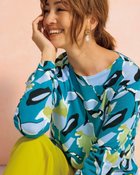 【ドゥクラッセ/DoCLASSE】のシルクフィール・プリントセーター ブルー・パターン|ID: prp329100004934972 ipo3291000000037098794