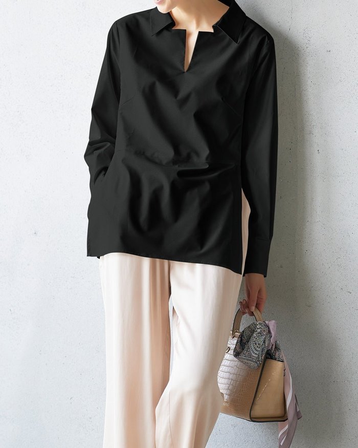 【ドゥクラッセ/DoCLASSE】の立体フレア・スキッパーシャツ インテリア・キッズ・メンズ・レディースファッション・服の通販 founy(ファウニー) https://founy.com/ ファッション Fashion レディースファッション Fashion for Women トップス・カットソー Cut & Sew Tops シャツ・ブラウス・オフィスカジュアル Elegant Blouses & Button-Ups スキッパー Skipper, Open Collar ストレッチ Stretch, Stretchy Fabric チュニック Tunic, Long Top フレア Flare, Flared ヨーク Yoke, Yoke Design |ID: prp329100004934974 ipo3291000000037103423