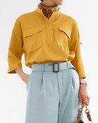 【ドゥクラッセ/DoCLASSE】のとろみリネンタッチ・サファリブラウス マスタード|ID: prp329100004934987 ipo3291000000037258875