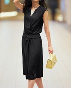 【ドゥクラッセ/DoCLASSE】のアセテートマットサテン・カシュワンピース ブラック|ID: prp329100004934988 ipo3291000000037258696