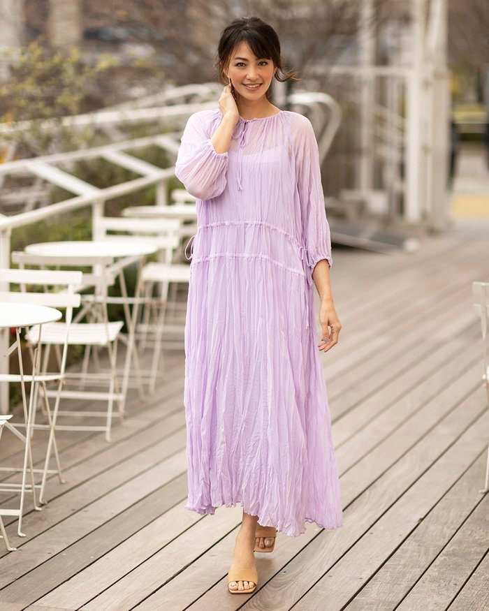 【ドゥクラッセ/DoCLASSE】のワッシャークロス・マキシワンピース インテリア・キッズ・メンズ・レディースファッション・服の通販 founy(ファニー) https://founy.com/ ファッション Fashion レディースファッション Fashion for Women ワンピース Dresses マキシ丈ワンピース・ロングドレス Maxi Dresses / Long One-Pieces インナー Innerwear フォルム Silhouette, Form リゾート Resort, Vacation Style リボン Ribbon, Bow ワッシャー Washer, Crinkled Finish |ID: prp329100004934996 ipo3291000000037036159