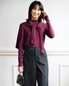 【ドゥクラッセ/DoCLASSE】のハイネックアンサンブル・シルクフィール パープル|ID: prp329100004934998 ipo3291000000037103441