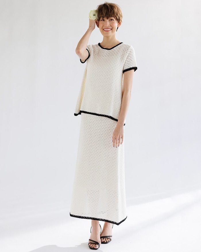 【ドゥクラッセ/DoCLASSE】のクロッシェニット・ラインセットアップ インテリア・キッズ・メンズ・レディースファッション・服の通販 founy(ファニー) https://founy.com/ ファッション Fashion レディースファッション Fashion for Women ワンピース Dresses サマー Summer, Summer Style セットアップ Set-Up, Coordinated Outfit トリミング Trimming, Decorative Edge レーシー Lacy, Lace-Like エレガント 上品 Elegant 夏 Summer 透かし Cut-Out, Lacework |ID: prp329100004935001 ipo3291000000037141379