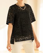 【ドゥクラッセ/DoCLASSE】のコットンレース・トリミングブラウス 人気、トレンドファッション・服の通販 founy(ファニー) ファッション Fashion レディースファッション Fashion for Women トップス・カットソー Cut & Sew Tops シャツ・ブラウス・オフィスカジュアル Elegant Blouses & Button-Ups サテン Satin, Glossy Fabric トリミング Trimming, Decorative Edge ボックス Boxy, Box Shape レース Lace, Lace Fabric thumbnail ブラック|ID: prp329100004935002 ipo3291000000037036179