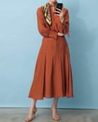 【ドゥクラッセ/DoCLASSE】のグロッシーシャツ&タックスカートセット テラコッタ|ID: prp329100004935004 ipo3291000000037247036