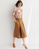【ドゥクラッセ/DoCLASSE】のストレッチリネン・スカートライクパンツ キャメル|ID: prp329100004935008 ipo3291000000037258725