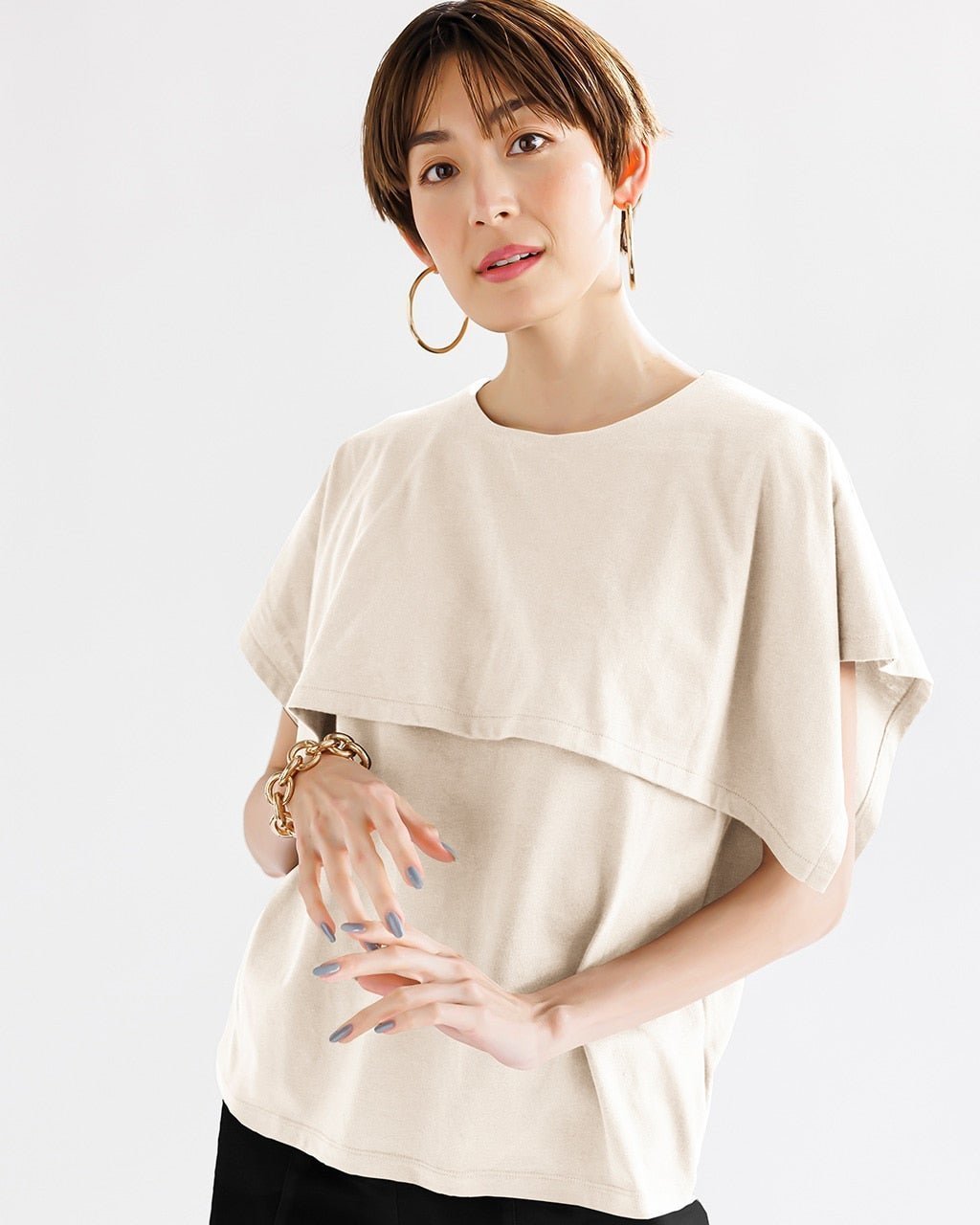 【ドゥクラッセ/DoCLASSE】のボックスカラー・カットソーブラウス インテリア・キッズ・メンズ・レディースファッション・服の通販 founy(ファニー) 　ファッション　Fashion　レディースファッション　Fashion for Women　トップス・カットソー　Cut & Sew Tops　シャツ・ブラウス・オフィスカジュアル　Elegant Blouses & Button-Ups　ロングTシャツ・Tシャツ　Longline T-Shirts & Tees　カットソー・ベーシックTシャツ　Cut-and-Sewn Tops / Stretch Tees & Basics　カットソー　Cut and Sewn Top　ビッグ　Big, Oversized　オフホワイト|ID: prp329100004935009 ipo3291000000037036198