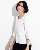 【ドゥクラッセ/DoCLASSE】の抜け感Vネック/7分袖・ドゥクラッセTシャツ ホワイト|ID: prp329100004935016 ipo3291000000037103451