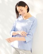 【ドゥクラッセ/DoCLASSE】の抜け感Vネック/7分袖・ドゥクラッセTシャツ ペールブルー|ID: prp329100004935016 ipo3291000000037103452
