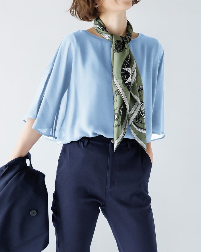 【ドゥクラッセ/DoCLASSE】のとろみシフォン・フレア袖ブラウス インテリア・キッズ・メンズ・レディースファッション・服の通販 founy(ファウニー) https://founy.com/ ファッション Fashion レディースファッション Fashion for Women トップス・カットソー Cut & Sew Tops シャツ・ブラウス・オフィスカジュアル Elegant Blouses & Button-Ups ロングTシャツ・Tシャツ Longline T-Shirts & Tees カットソー・ベーシックTシャツ Cut-and-Sewn Tops / Stretch Tees & Basics とろみ Fluid, Flowy Fabric カットソー Cut and Sewn Top シフォン Chiffon, Lightweight Fabric フレア Flare, Flared 春 Spring |ID: prp329100004935019 ipo3291000000037258752